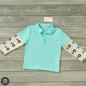 Pete + Lucy Trusty Tractor Boys Collard Shirt